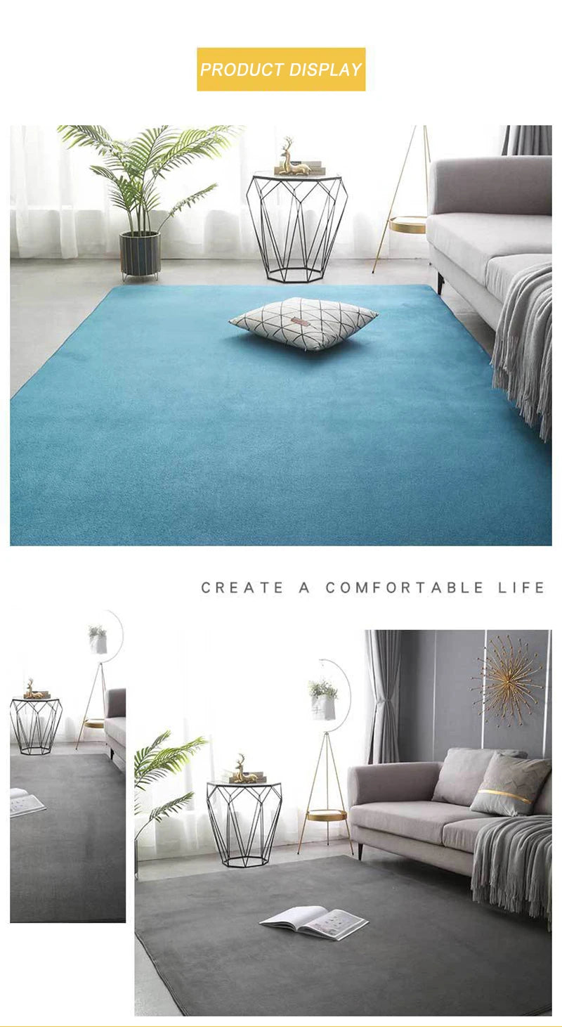 VIKAMA Tapis Moderne en Velours de Corail Doux Antidérapant pour Salon Chambre Grand Tapis de Jeu pour Enfants Tapis de Sol pour la Décoration Intérieure