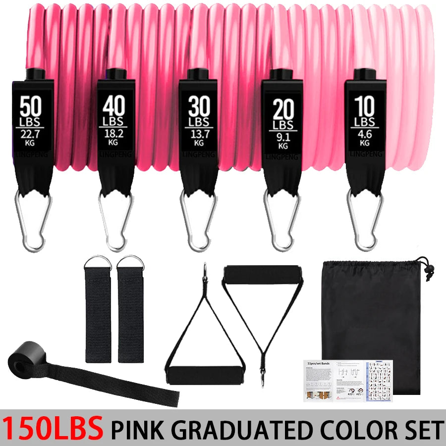 Fitness Widerstandsgummi Yoga Elastisches Band Upgrade Trainingsstange Set Pilates Training Übungsfitnessgeräte Zugseil