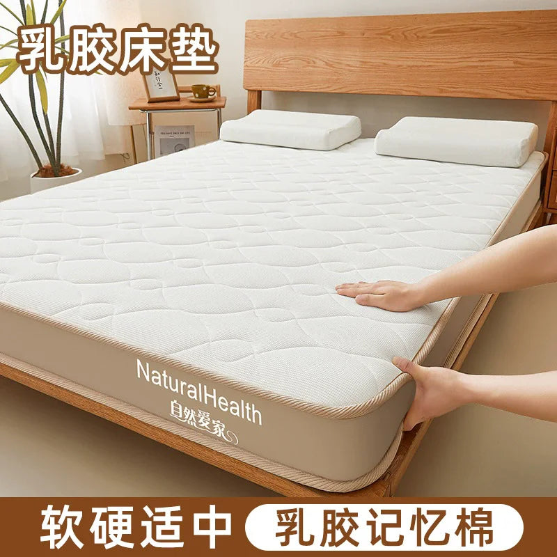 Naturlatexmatratze für Zuhause Schlafzimmer Tatami Memory-Baumwollauflage Gepolsterte Mietwohnung Einzelzimmer Studentenwohnheim Verdickt