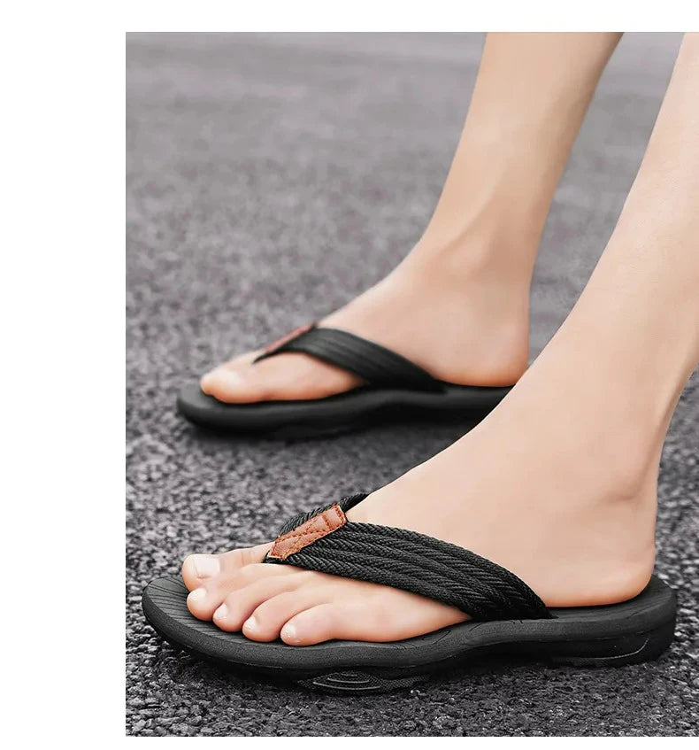 Hommes Pantoufles Été Tongs Marque Mode Extérieur Confortable Décontracté Claquettes Chaussures Plage Antidérapantes Hommes Sandales