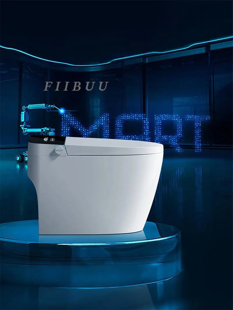 Luxuriöses Smart-WC mit integriertem Wassertank, beheiztem Sitz, verlängerter Toilettenschüssel, Verdunklungs-Spülung, Nachtlicht und integriertem Bidet-Sitz
