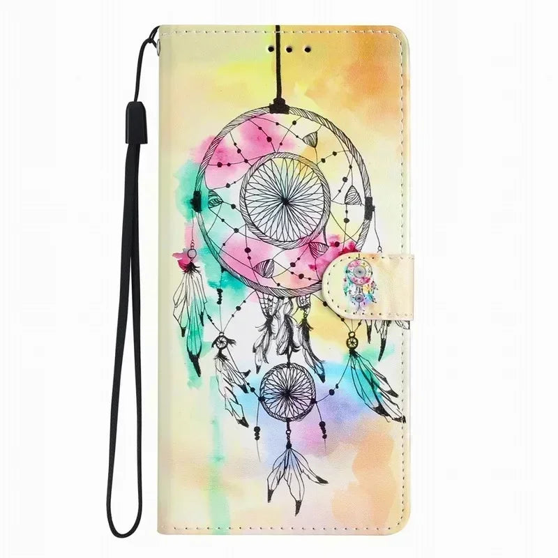Joli étui à fleurs peintes pour Samsung Galaxy A03 A04S A05 A05S A06 A13 A14 A16 A23 A24 A25 A34 A35 A36 A52S A53 A54 A55 5G Coque