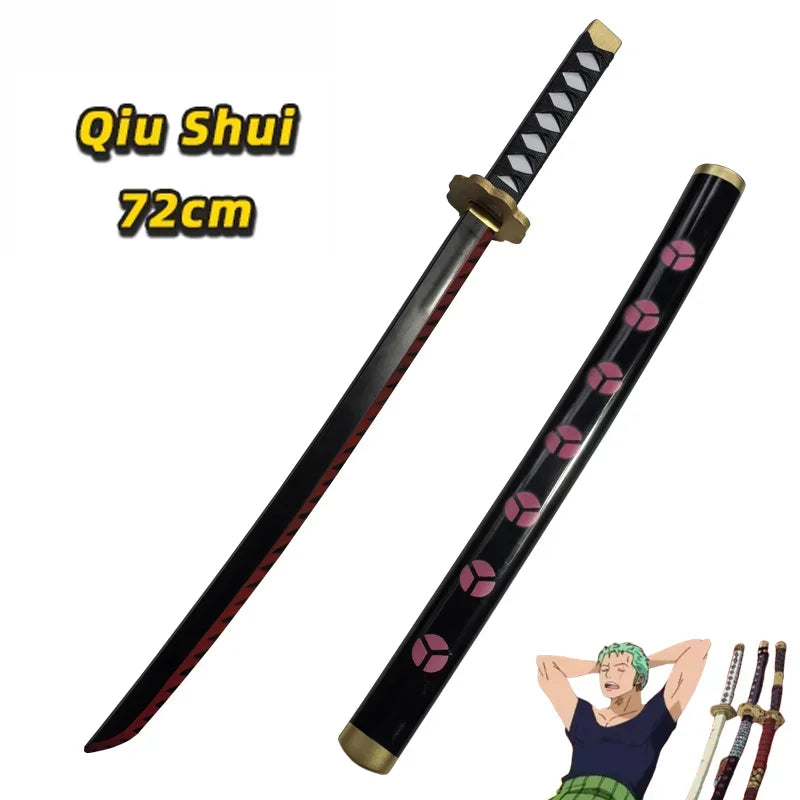 72cm Zoro Katana Samuraischwert Japan Anime Cosplay Katanas Yubashiri Kitetsu Shusui Wado Ichimonji PU Spielzeugschwerter