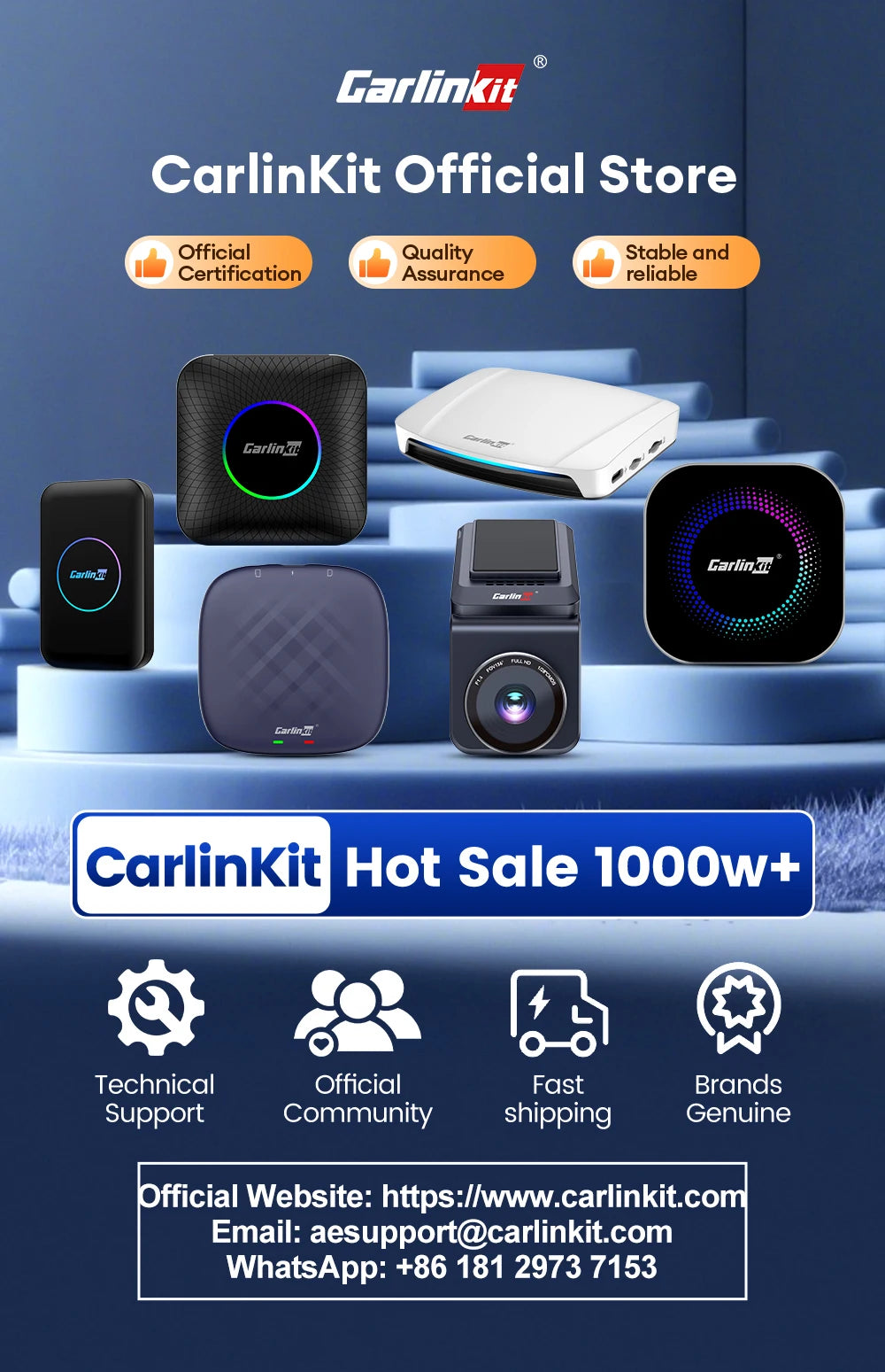Adaptateur sans fil 3-en-1 CarlinKit FireDrive Link Pro Wireless Android Auto CarPlay HDMI Pour Fire TV Stick Lite/Max/HD Lire des vidéos