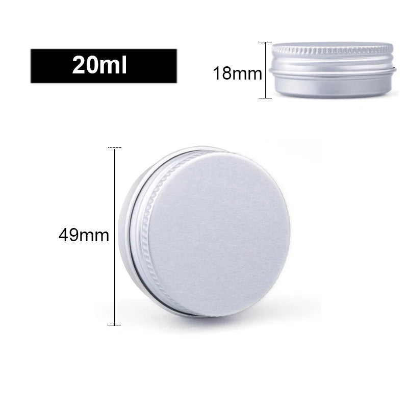 5 ml 10 ml 15 ml 30 ml 50 ml 80 ml round aluminum box tin can screw lid storage scented candle lip balm oil empty jar 10 pcs