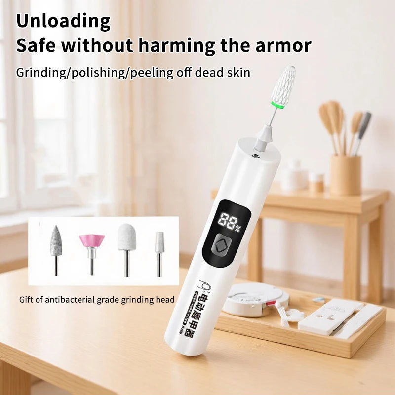 2/4 Stk. kabelloser Nagelfräser 35000 U/min Manikürefräser Nagelreparatur Pedikürefräser Polierer Schleifer USB wiederaufladbare Nagelfeile