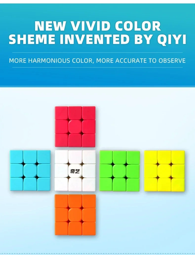 QIYI Cube Magique Vitesse 2x2 3x3 4x4 5x5 6x6 7x7 Autocollants Noirs Casse-tête Cube Magique Jouets Éducatifs Enfants