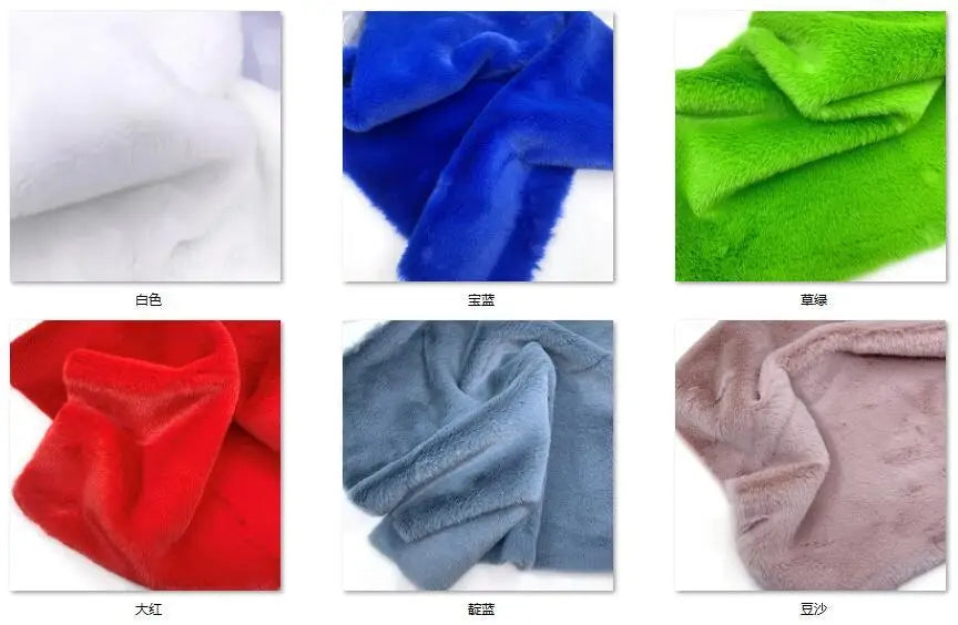 10mm Pile Length Fur Fabric Polyester Imitation Fur Fabrics Handmade DIY Encryption Thickening Fake Rabbit Hair Fur Plush Fabric