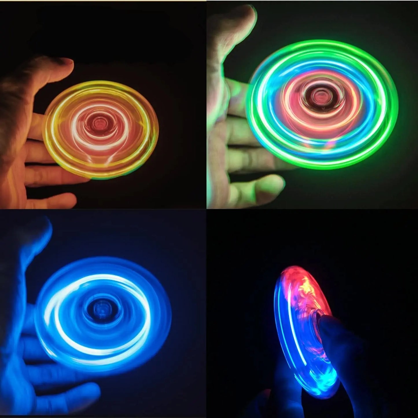 LED Light Fidget Spinner Finger Toy Hand Spinner Glow in Dark Stress Reduction and Anxiety Relief for Children