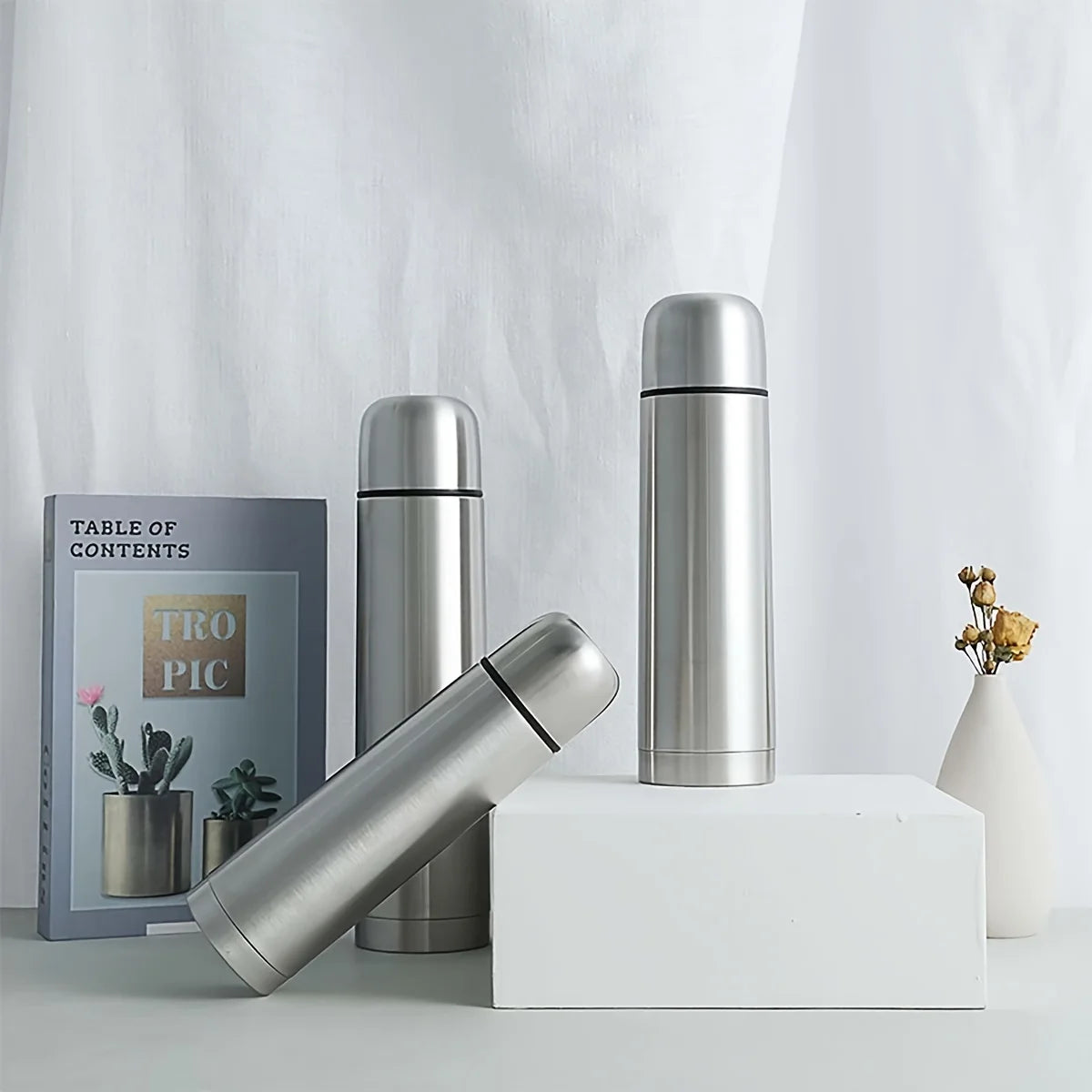 350/500/750ML Edelstahl Thermosflasche Kalt Warm Wasser Flasche mit Deckel Vakuumflasche Reise Thermobecher für Wasser Tee Kaffee