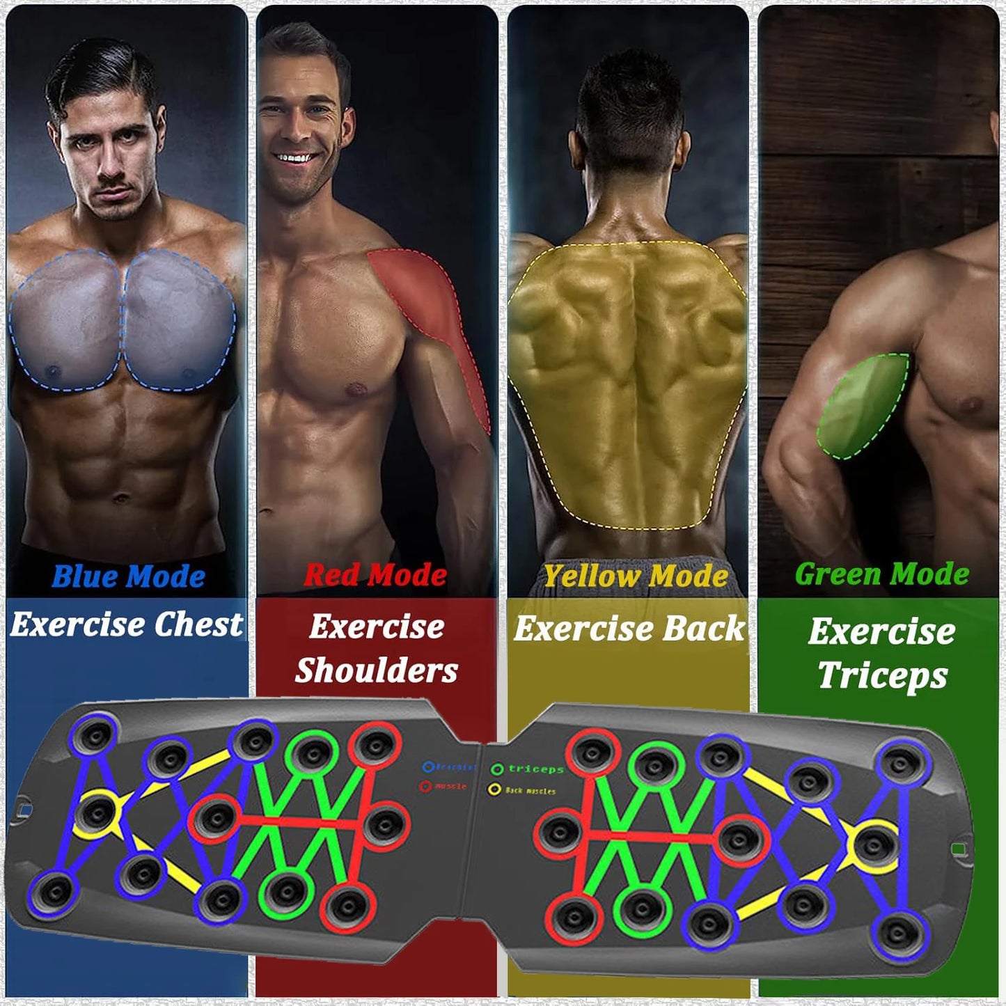 Planche de pompe 21 en 1 NW – Station d'exercice pliable portable – Équipement de fitness portable pour pompes – Équipement de musculation pour entraînement en salle de sport
