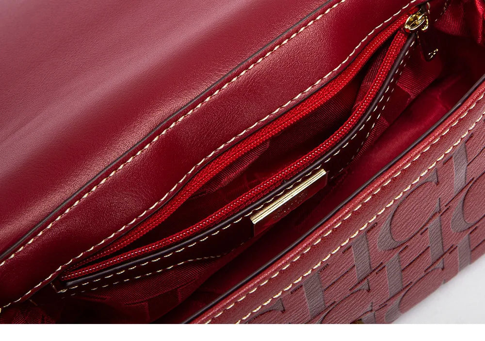 CH Womens Shoulder Bag Luxury Brand 2025 Fashion Solid Color Printed Handbag Fashion Design Model Metal Accessories Buckle