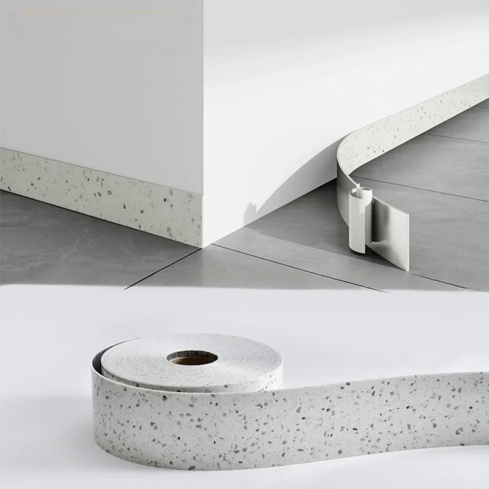 1pc 10cm X 5m PVC Self-Adhesive Marble Baseboard Sticker - Waterproof Skirting Board Protector for Corner Window Sill Home