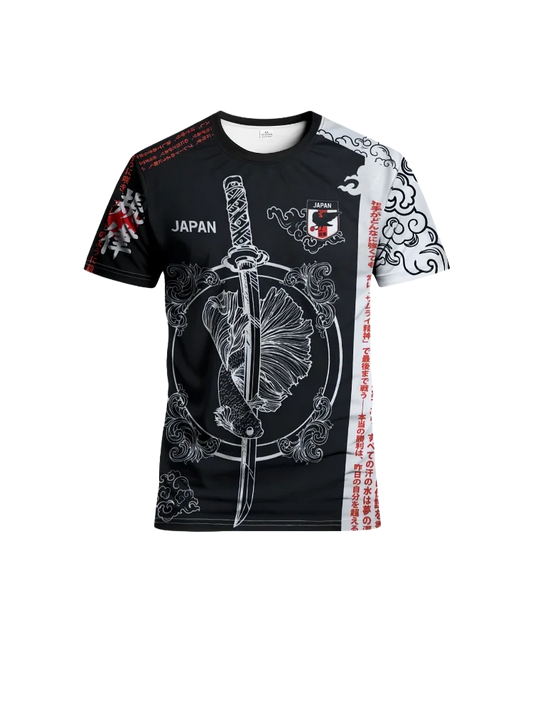 Japanese special edition men's football uniform round neck comfortable sports top sweat-absorbent breathable Japanese martial ar