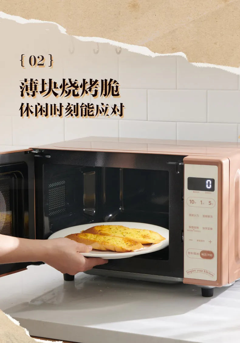 Petit Four à Micro-ondes Rétro Inverter, Appareil Multifonction 3-en-1 Cuisson Vapeur pour Cuisine Domestique