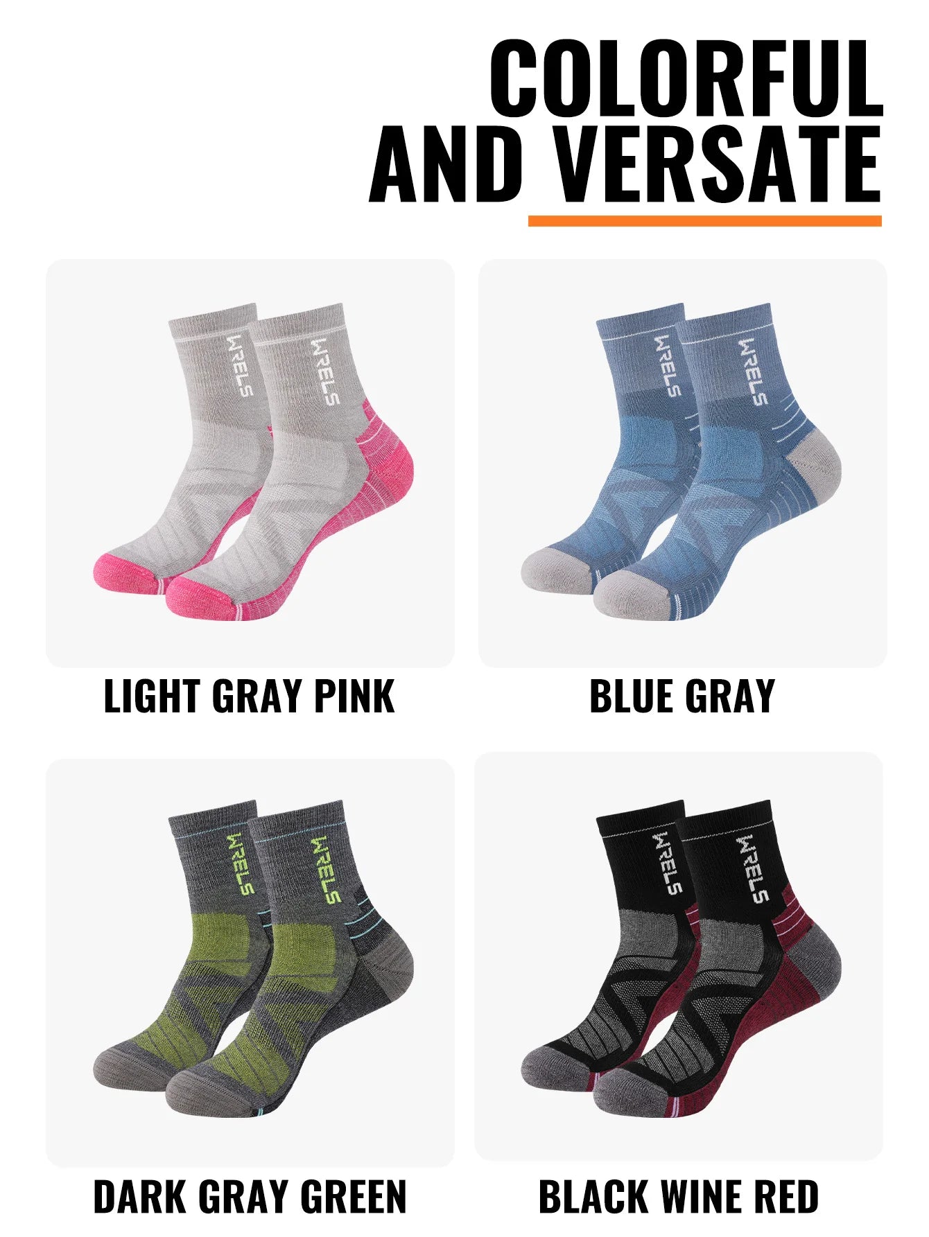 WRELS 1/2/3 Paare Merinowolle Socken Thermische Warme Winter Hohe Elastische Dicke Wandersocken Feuchtigkeitsaufnahme Wollsport Socken