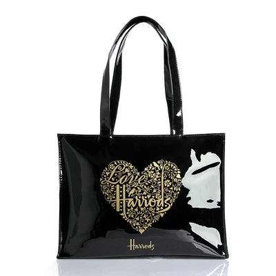 Horizontal Edition PVC Reusable Shopping Bag Eco-friendly London Lady Shopper Bag Large Capacity Waterproof Handbag Shoulder Bag