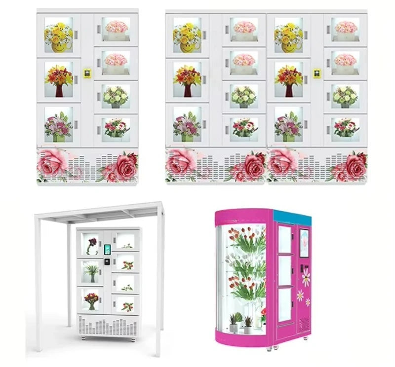 Customized Low-Energy Flower Vending Machine: Refrigerated, Wifi-Connected & Transparent Quality
