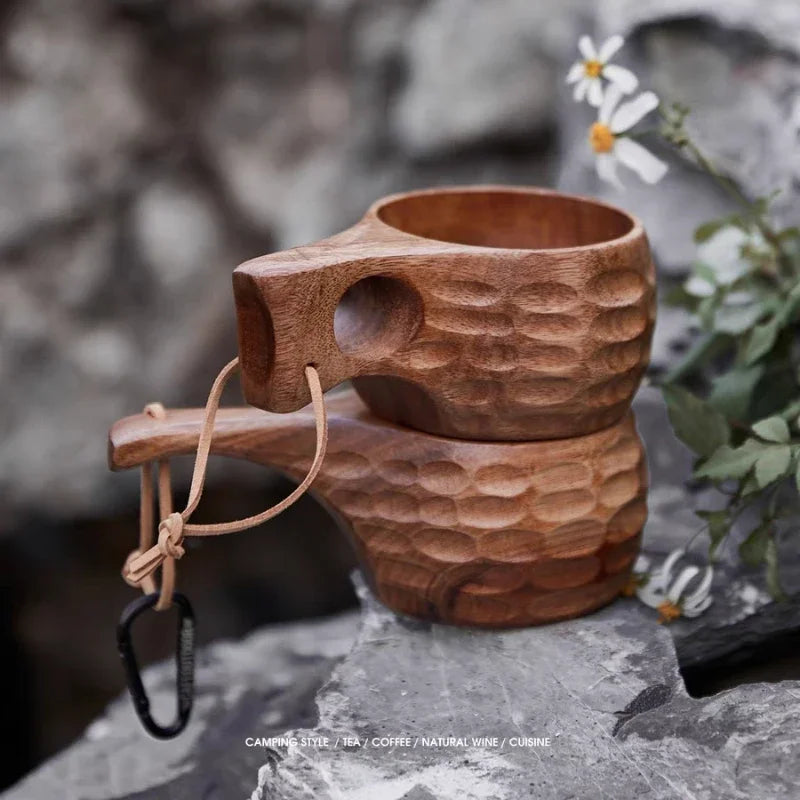 Holz Finnland Tasse Kreativ Outdoor Camping Reise Holzbecher Nordischer Stil Handgemachte Milch Kaffee Bar Bierkrüge
