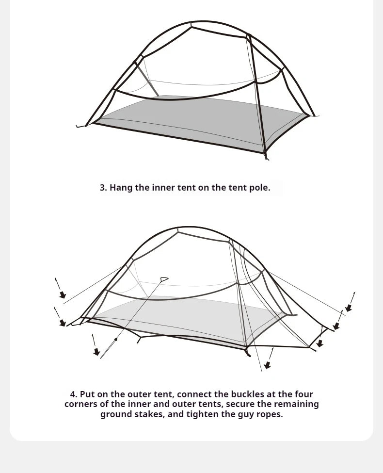 Naturehike Cloud Up Pro Tent 1/2/3 Person Lightweight 20D Nylon Waterproof Outdoor Camping Hiking Backpacking Ultralight Tent