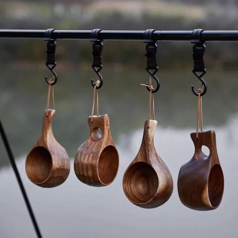 Holz Finnland Tasse Kreativ Outdoor Camping Reise Holzbecher Nordischer Stil Handgemachte Milch Kaffee Bar Bierkrüge