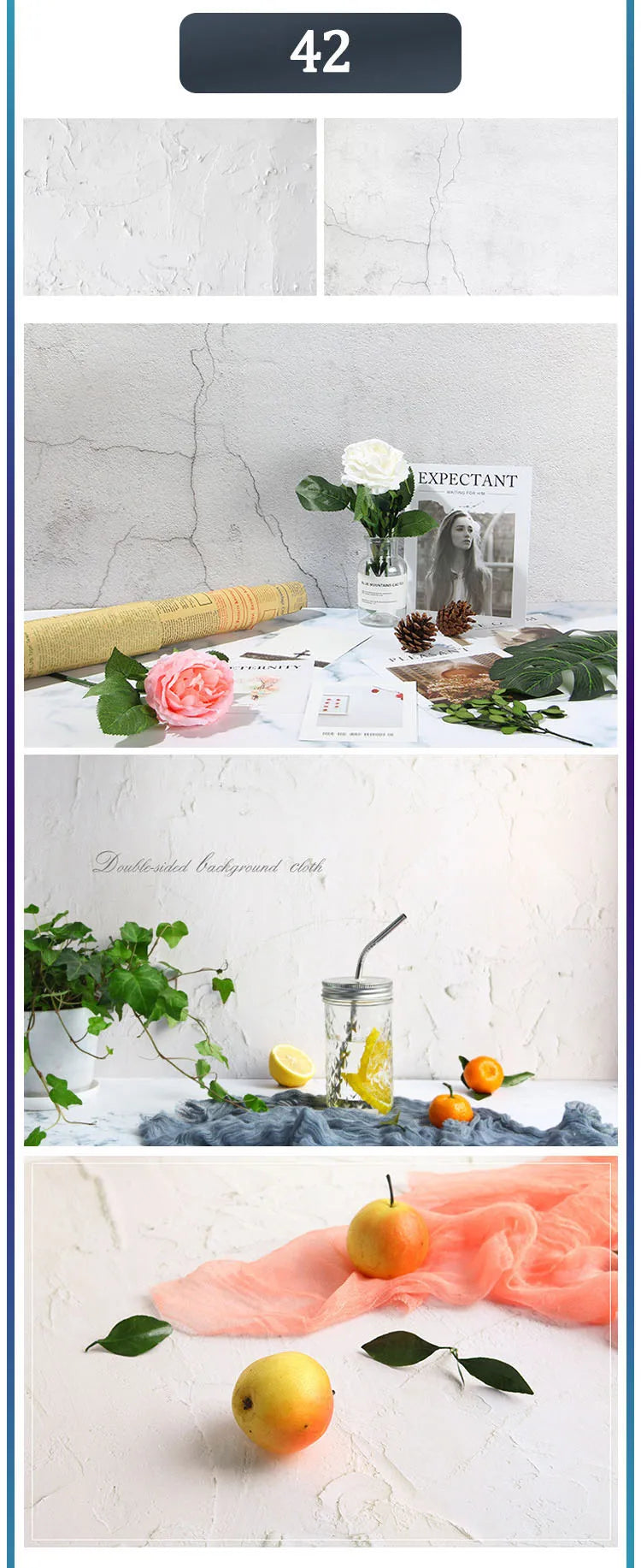 Marmor-Fotohintergründe 57*87CM, doppelseitig, Holzmaserung, Fotohintergrundtapete, Studio, wasserdichte Produkte, fotografische Requisiten