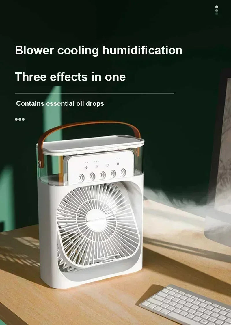 Top-Angebot! Zuhause - Tragbarer Ventilator Klimaanlage: 3-in-1 Design mit Luftbefeuchter USB Elektrisches LED Nachtlicht