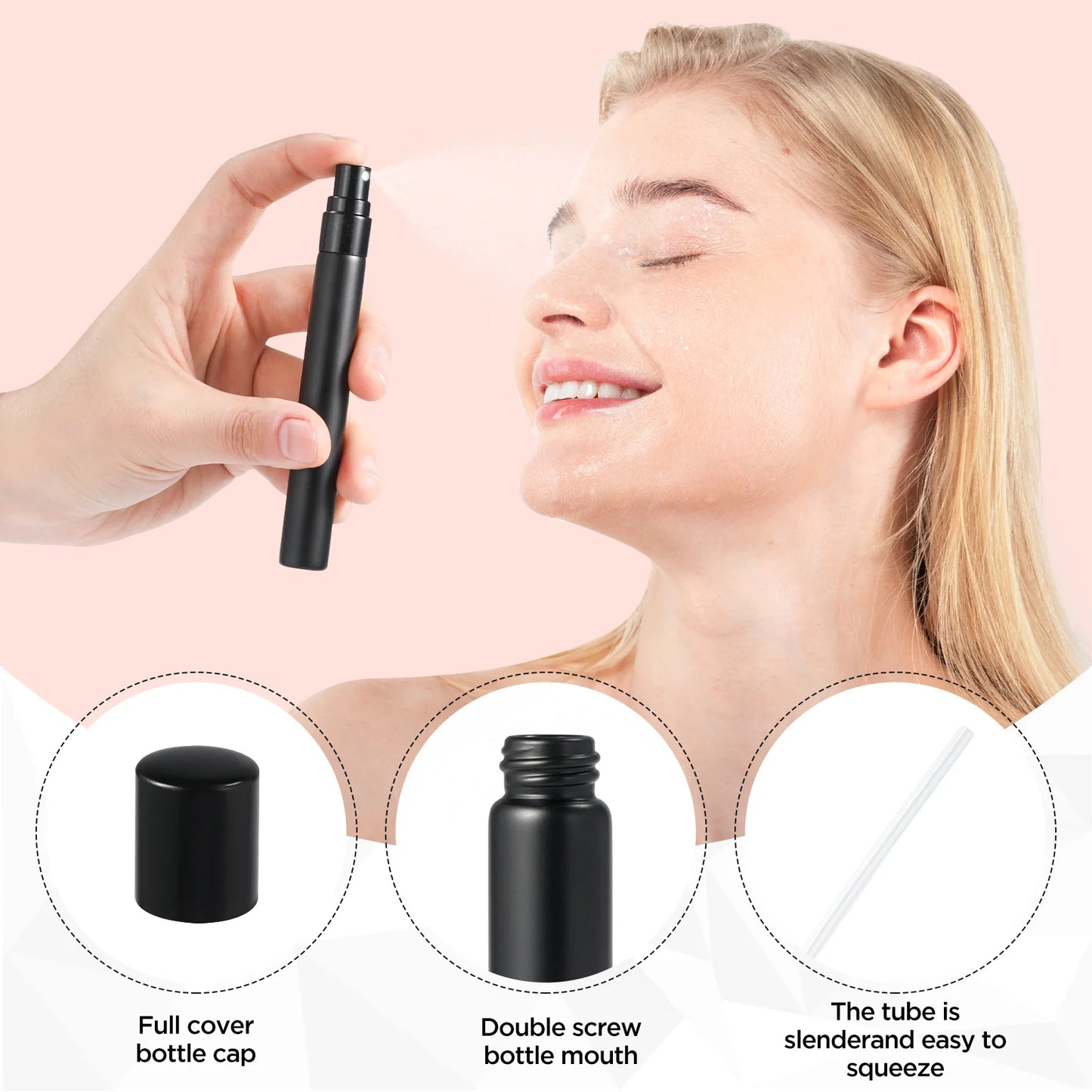 Flacon de parfum vide portable en verre de 5/10 ml pour voyage, cosmétiques, rangement, flacon de rechange.