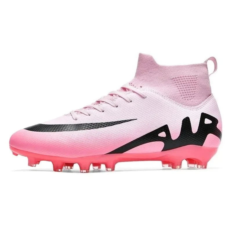 Chaussures de football roses tendance pour hommes Chaussures de football professionnelles légères Chaussettes de football pour hommes Chaussures de football d'extérieur antidérapantes Baskets de football originales