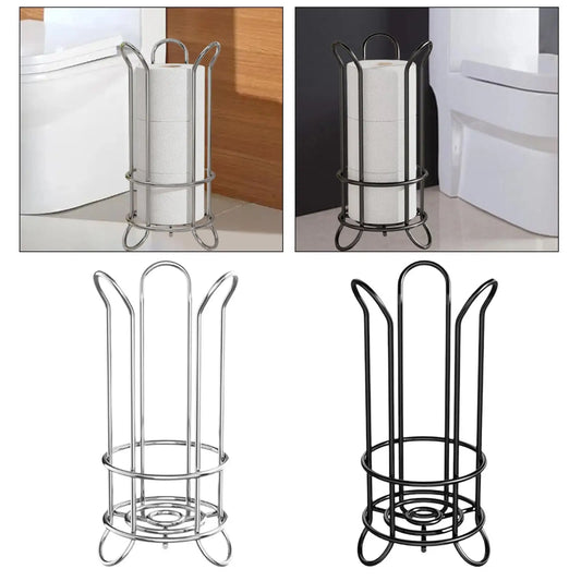 Tissue Storage Rack Iron Toilet Paper Holder Stand Free Standing Toilet Roll Holder for Kitchen Bathroom Washroom Farmhouse