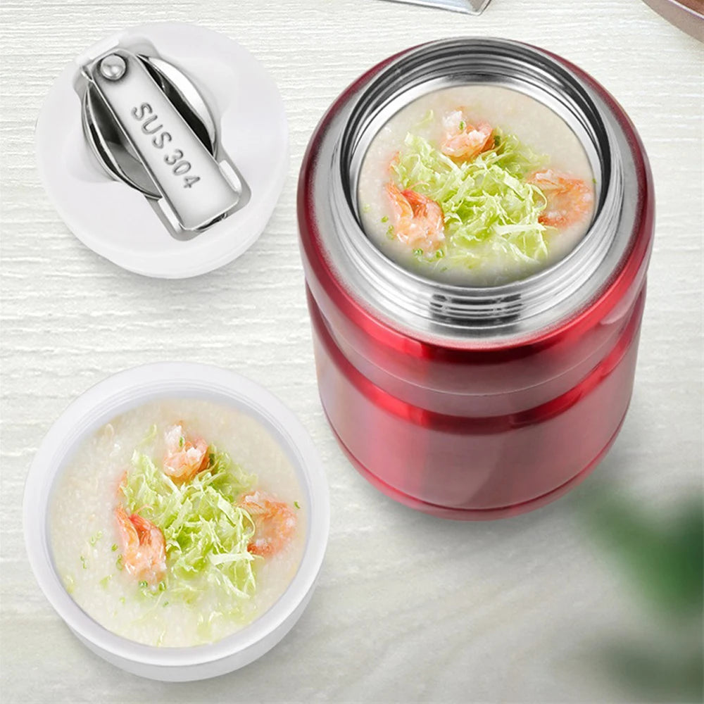 750ml Large Capacity Thermos Stainless Steel Jar Lunch Box Food Soup Container Food Flask Free With spoon