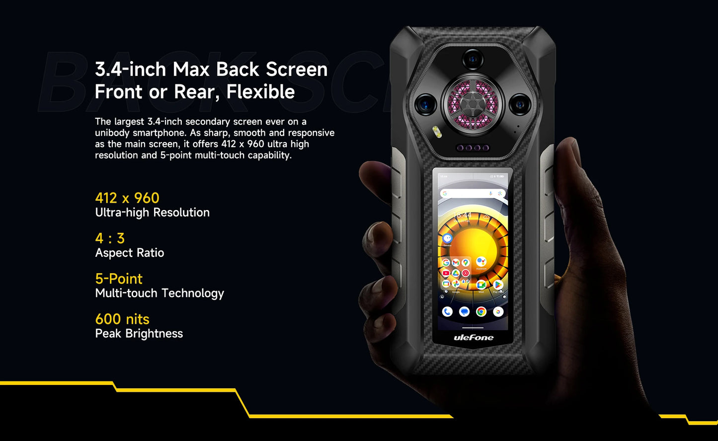 Ulefone Armor 30 Pro 5G Outdoor-Smartphone Android 14 6,95" 120Hz 32GB+512GB 12800mAh Nachtkamera 64MP NFC
