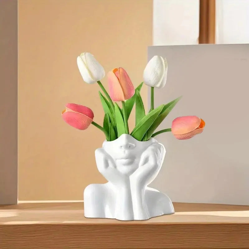 Multifunktionaler Schreibtisch-Organizer, kreative menschliche Körperform-Vase, Make-up-Pinsel- und Stifthalter, Statuen-Ornament, Heim- und Bürodekoration