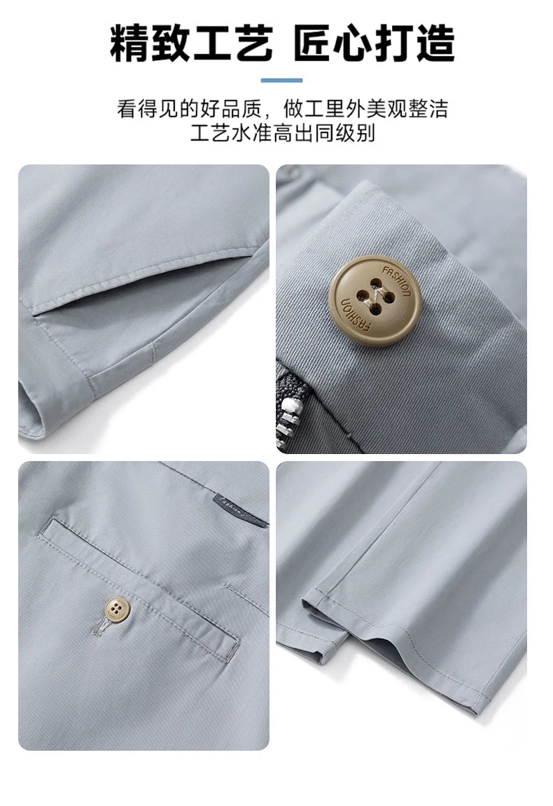 2025 Stretch Herrenhose Straight Fit Baumwolle Golfhose Herren Frühling Sommer Anzughose Büro Arbeit Freizeit Schwarz Marineblau Khaki