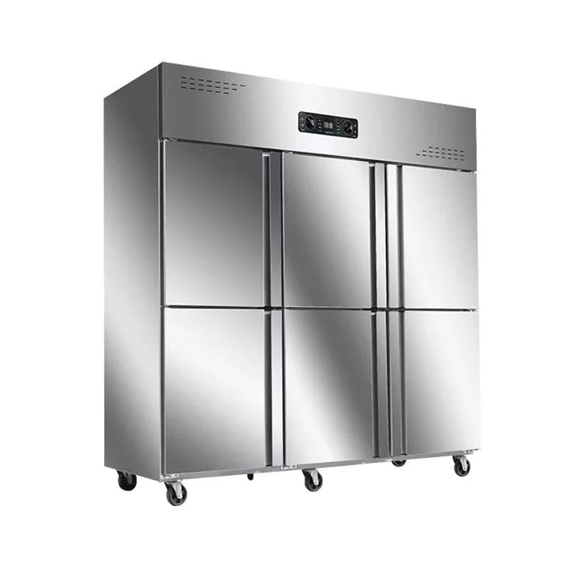 Réfrigérateur Congélateur Commercial 4 Portes - Grand Stockage Vertical Réfrigéré à Air pour Aliments Surgelés, pour Cuisine de Restaurant