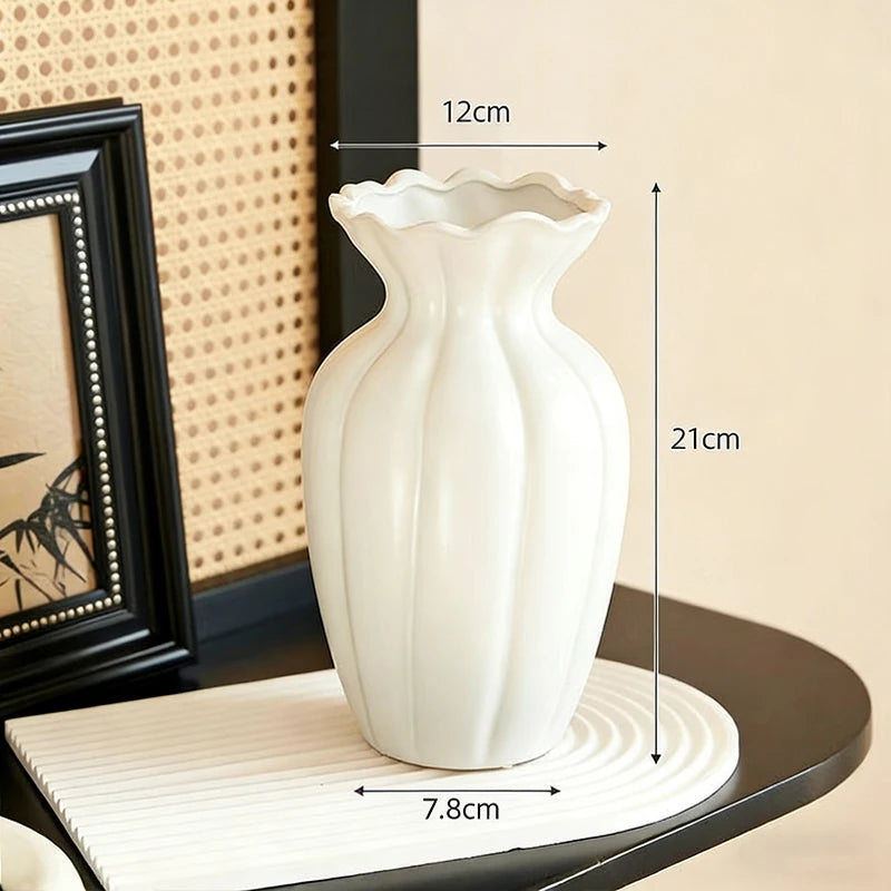 Vase à fleurs en céramique, Centre de table décoratif, Vase esthétique, Vases pour plantes hydroponiques, Ornement de bureau, Décoration d'intérieur