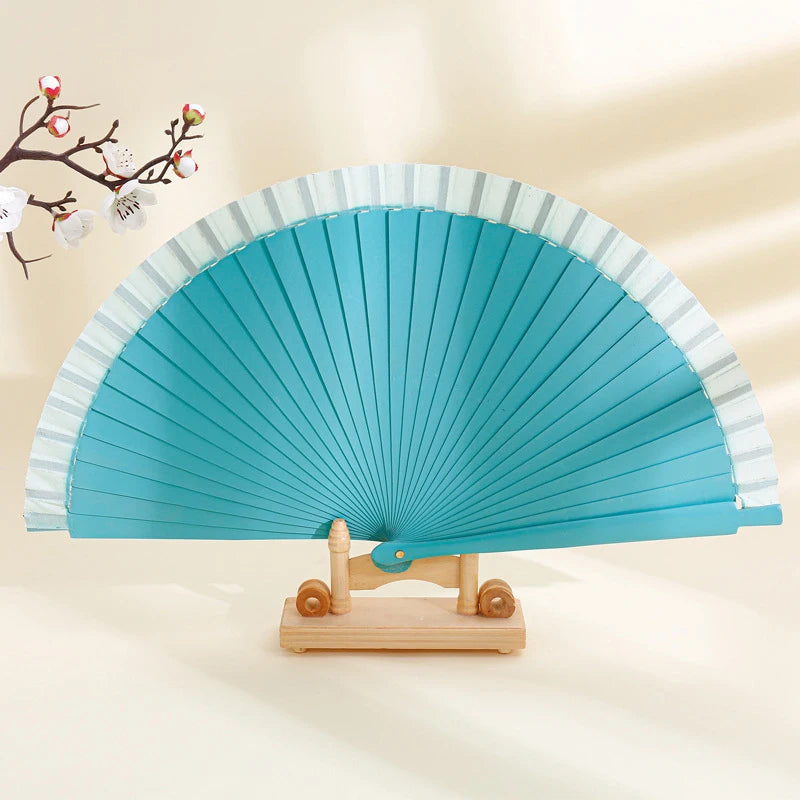 1PC Plain Wood Folding Hand Held Fans Solid Color Spanish Dance Performance Wooden Fans Wedding Hand-Painted Ornament Gift