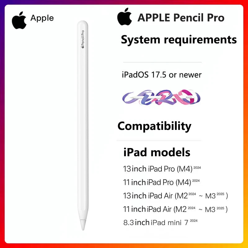 Nouveau Pour Apple Pencil Pro 1ère 2ème génération Stylet USB-C Stylo tactile pour tablette iOS avec affichage de puissance pour iPad 10 A16 air 3-6 M2 Pro M4 mini