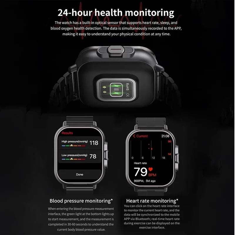 Montre Intelligente 2026 D8 Pro avec Écran 2,01 pouces, Écouteurs sans Fil, Fréquence Cardiaque, Pression Artérielle, Oxygène Sanguin et Assistant Sportif