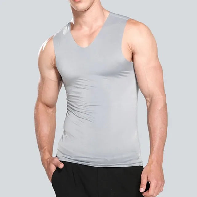 Lot de 3 slips pour homme en soie, débardeur, singlet de musculation de haute qualité, gilet sans manches ajusté, gaine amincissante, taille 5XL