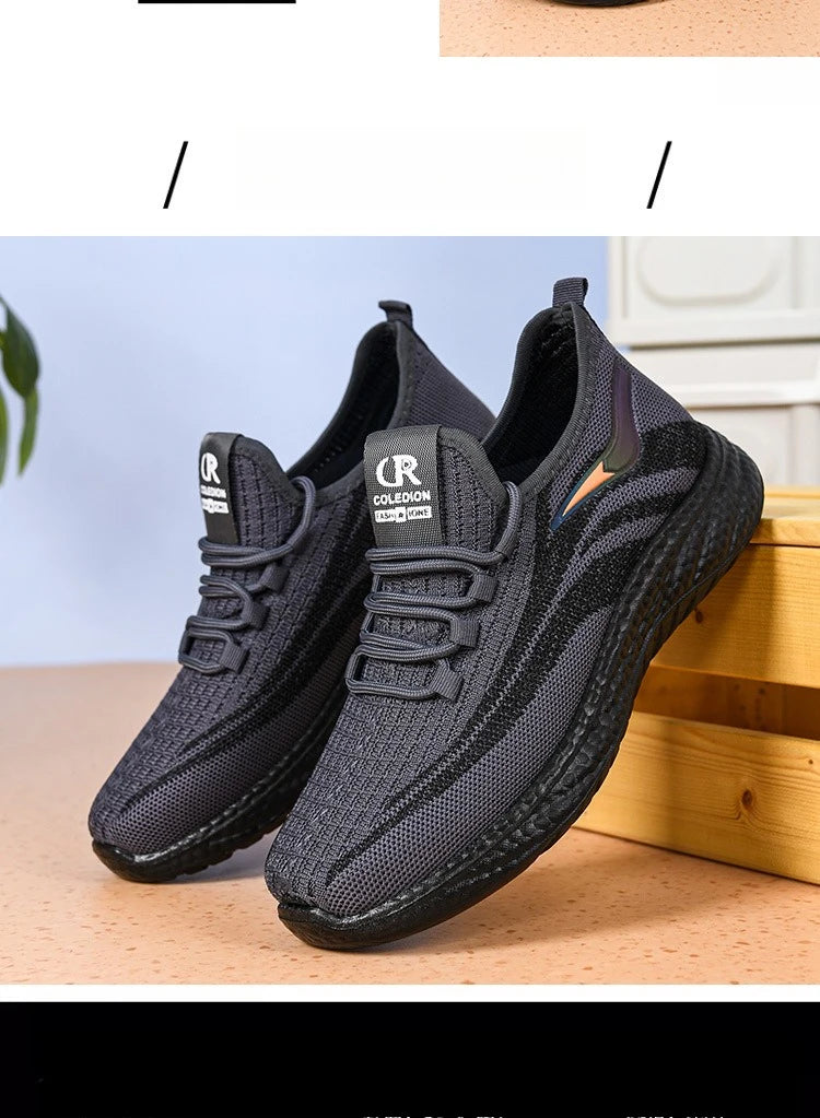 Chaussures de sport et de loisirs à semelle souple, anti-odeurs, respirantes et confortables pour hommes, idéales pour le travail, collection printemps et automne.