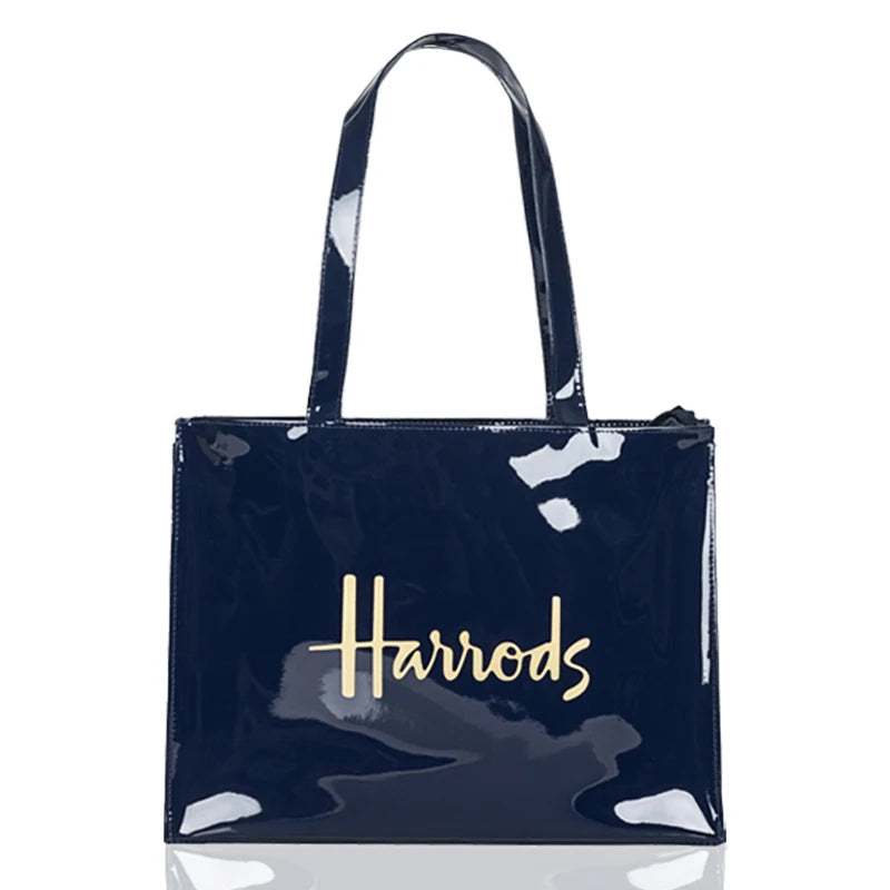 Horizontal Edition PVC Reusable Shopping Bag Eco-friendly London Lady Shopper Bag Large Capacity Waterproof Handbag Shoulder Bag