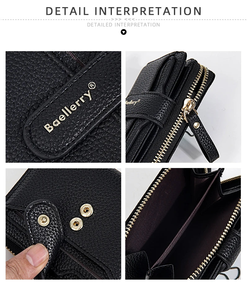Women Stylish Zip Around Card Wallet, Multi-Functional RFID Blocking Purse with 6 Card Slots and Coin Pocket, Minimalist Gift