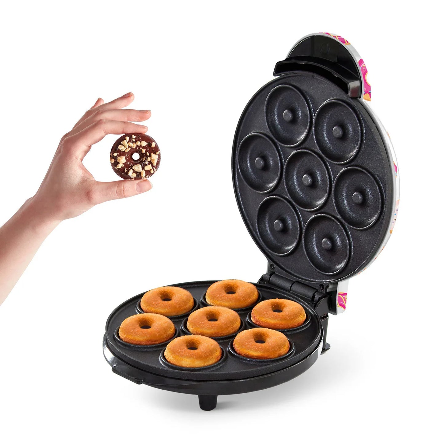 Machine à beignets 7 trous, Machine à gâteaux pour le petit-déjeuner, Norme européenne 220V, Mini machine à cuire norme américaine 110V