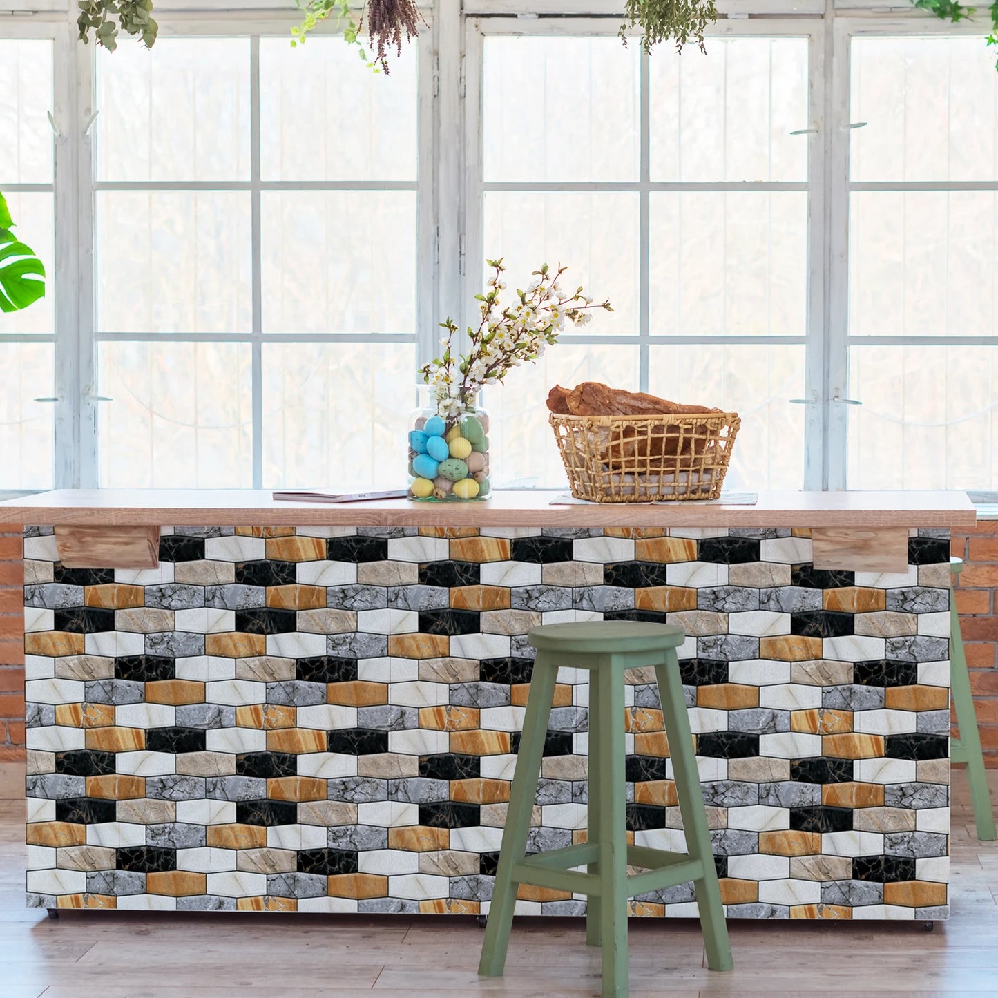 10/20Pcs Peel and Stick Tile Backsplash Thicker Design Marble Tiles 12"X12" Stick on Backsplash Self Adhesive Tiles for Any Room