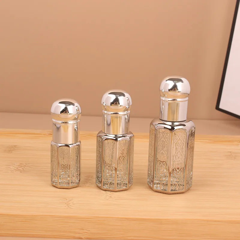 3/6/12ml Luxus nachfüllbare Ätherische Öle Flaschen Leere Parfümflasche Tragbare Tropfflasche Vintage Bronzefarbener Flüssigkeitsbehälter