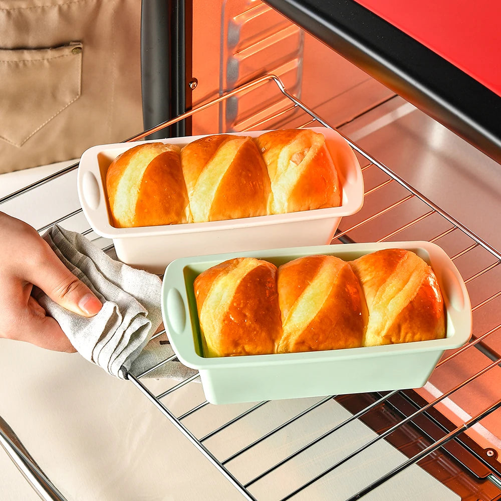 2 Stücke/Set Mini Kastenform Brot Toast Silikonform Rechteckige Kuchenform Käsekuchenform Backform Brot Backblech