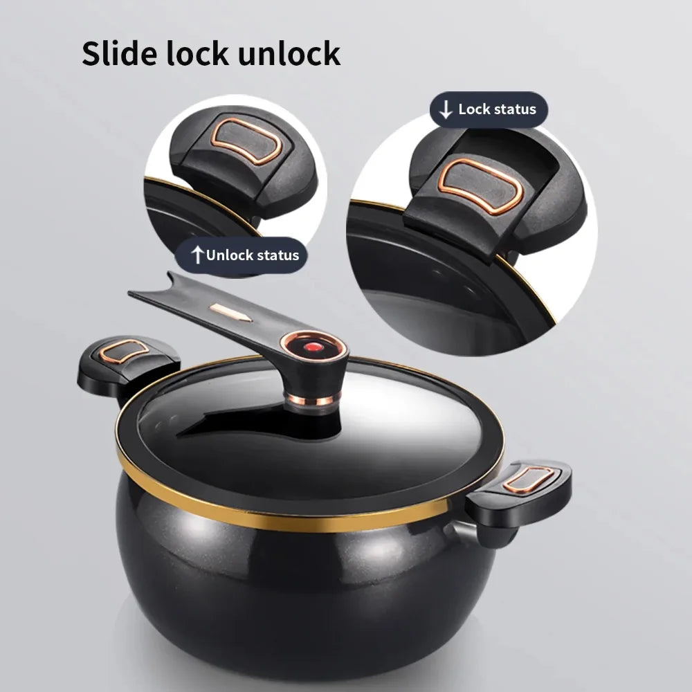 Multi-Functional 7 L Chubby Micro-Pressure Pot Large Capacity Universal Soup Pan Visible Cover Non-Stick Stew Pot Stove