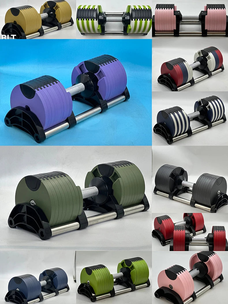 Ensemble d'haltères ronds ajustables, deuxième génération, augmentation de 2 kg, 24 kg, 36 kg, Fitness, Nouvelle mise à niveau