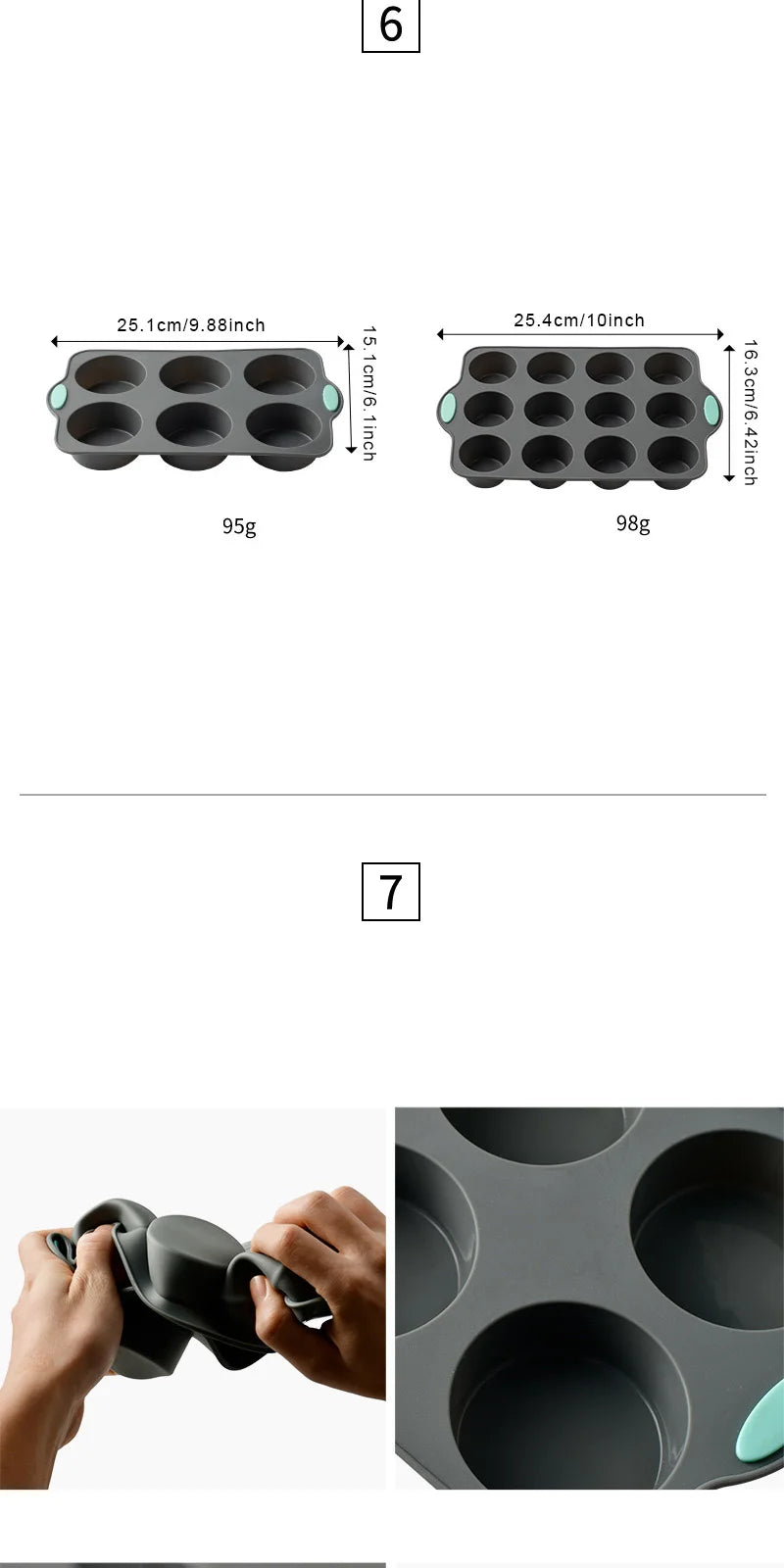 Silicone Cake Mold Pan 6/12 Cup Baking Tray Non-Stick Muffin Mold Cupcake Baking for Cakes Biscuit DIY Cake Kitchen Accessories